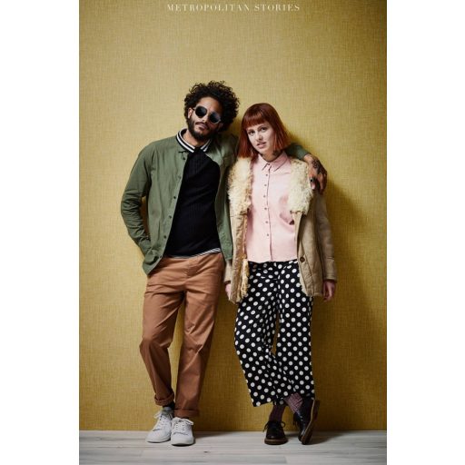 As-Creation Metropolitan Stories 36922-1 textilhatású egyszínű aranysárga tapéta