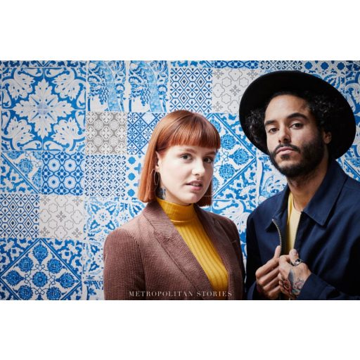 As-Creation Metropolitan Stories 36923-1 mediterrán csempedíszítés pávákkal 3D krém bézs kék barna tapéta