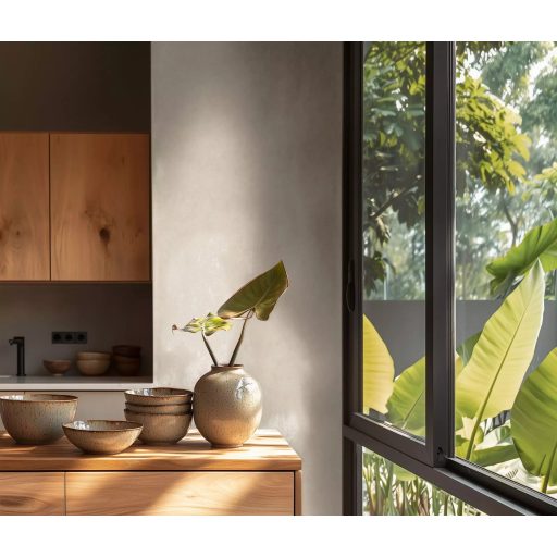 Enyhén texturált egyszínű finom vakolatminta krémfehér/krém tónus tapéta