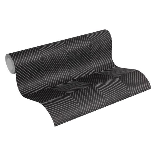 As-Creation Metropolitan Stories 36926-5  design grafikus fekete szürke ezüst enyhe fémes hatás tapéta