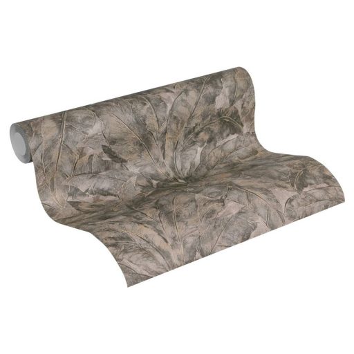 As-Creation Metropolitan Stories 36927-1 trópusi levélmintázat bézs bronz arany antracit fémes hatás tapéta