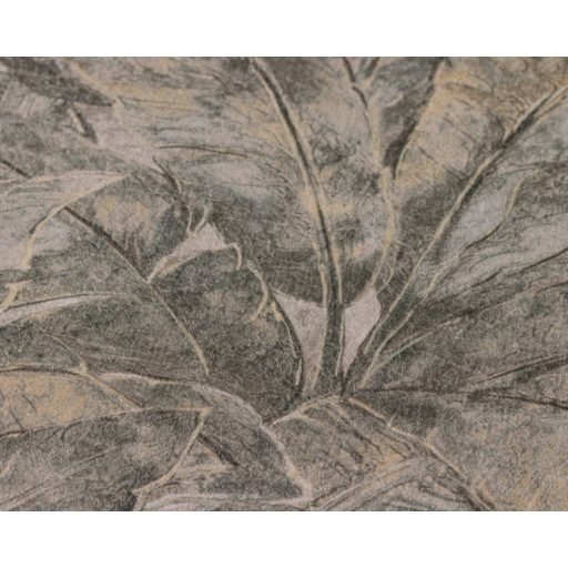 As-Creation Metropolitan Stories 36927-1 trópusi levélmintázat bézs bronz arany antracit fémes hatás tapéta
