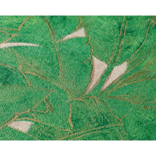 As-Creation Metropolitan Stories 36927-3  trópusi levélmintázat bézs zöld arany fémes hatás tapéta