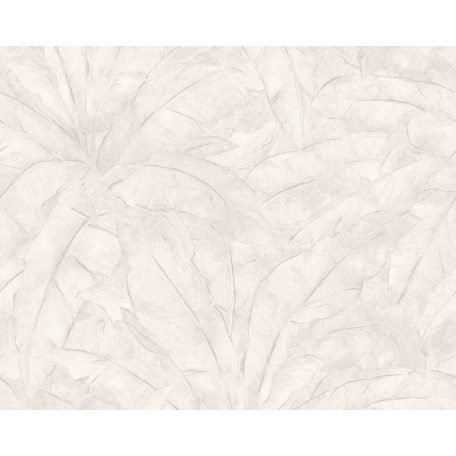 As-Creation Metropolitan Stories 36927-4  trópusi levélmintázat világos szürke fehér ezüst fémes hatás tapéta