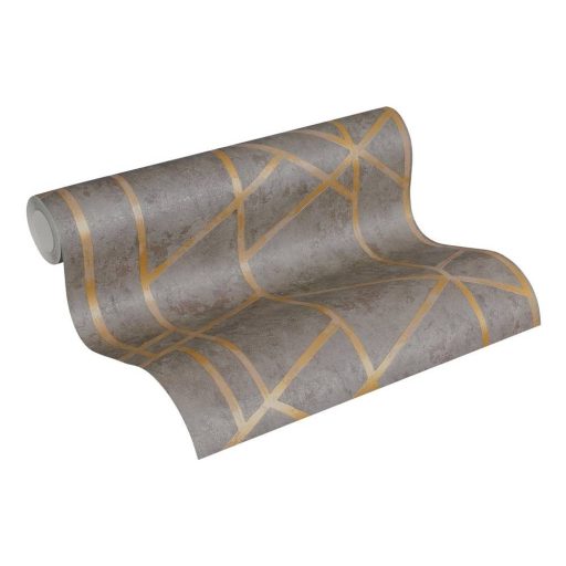 As-Creation Metropolitan Stories 36928-1 design natur beton alap grafikus mintázat sötétszürke arany fémes hatás tapéta