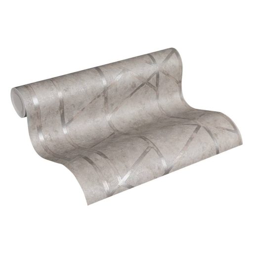 As-Creation Metropolitan Stories 36928-2  design natur beton alap grafikus mintázat szürke bézs ezüst fémes hatás tapéta