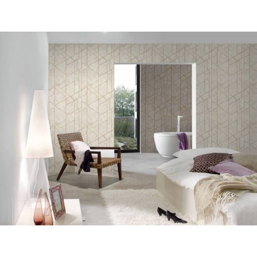 As-Creation Metropolitan Stories 36928-4  design natur beton alap grafikus mintázat krém krémszürke bézs fémes hatás tapéta