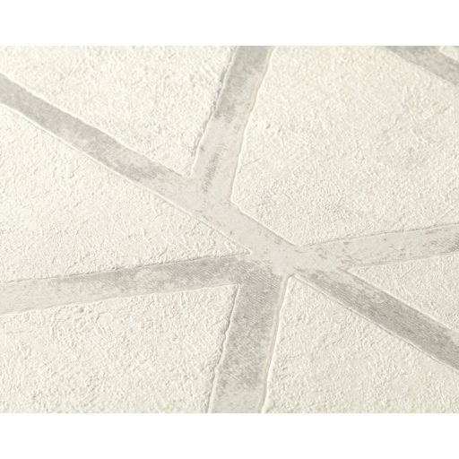 As-Creation Metropolitan Stories 36928-5  design natur beton alap grafikus mintázat krémfehér világos szürke ezüst  fémes hatás tapéta