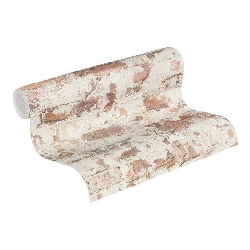 As-Creation Metropolitan Stories 36929-1 Vintage natur kopott téglafal 3D krémfehér narancs piros szürkésbarna tapéta