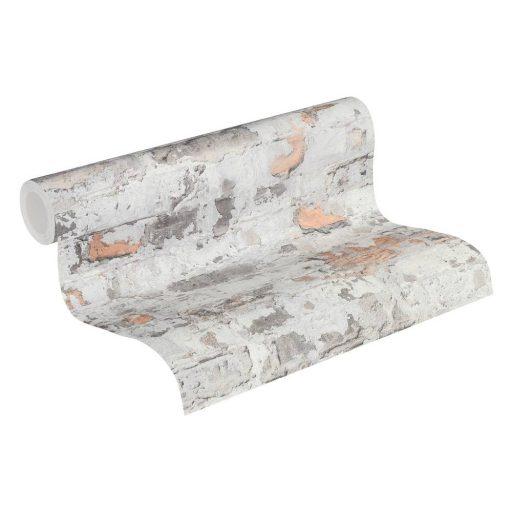 As-Creation Metropolitan Stories 36929-2 Vintage natur kopott téglafal 3D szürke árnyalatok narancs tapéta