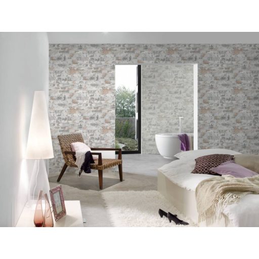 As-Creation Metropolitan Stories 36929-2 Vintage natur kopott téglafal 3D szürke árnyalatok narancs tapéta