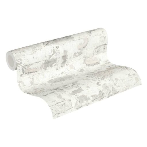 As-Creation Metropolitan Stories 36929-3  Vintage natur kopott téglafal 3D szürkésfehér krém világos szürke tapéta