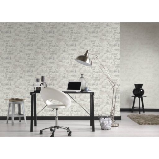 As-Creation Metropolitan Stories 36929-3  Vintage natur kopott téglafal 3D szürkésfehér krém világos szürke tapéta