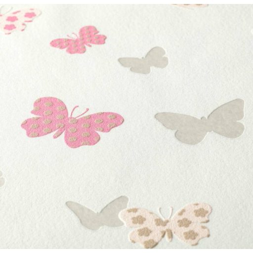 As-Creation Attractive 36933-2 Natur szines pillangók törtfehér ezüst pink szines fénylő mintarészletek tapéta