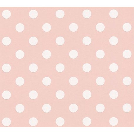 As-Creation  Boys & Girls 6, 36934-3 Gyerekszobai pöttyös minta rózsaszín fehér tapéta