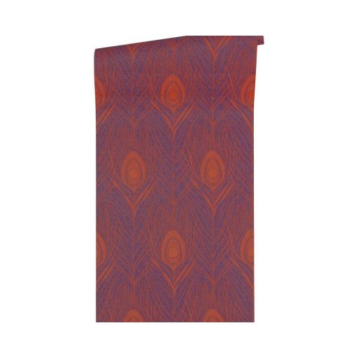 Architects Paper Absolutely Chic 36971-5  Natur pávatoll mintázat lila narancs csillogó hatás tapéta