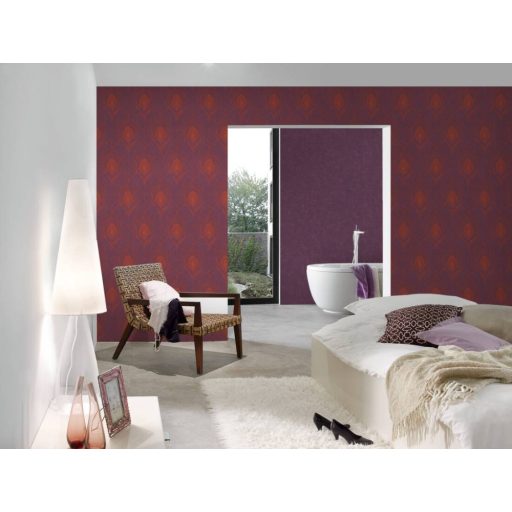 Architects Paper Absolutely Chic 36971-5  Natur pávatoll mintázat lila narancs csillogó hatás tapéta