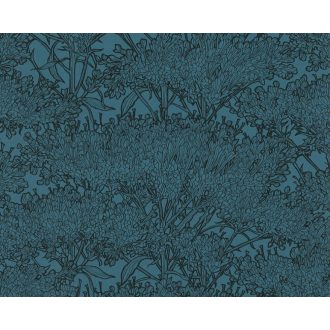   Architects Paper Absolutely Chic 36972-6  Natur organikus stilizált lombozat kék fekete csillogó hatás tapéta