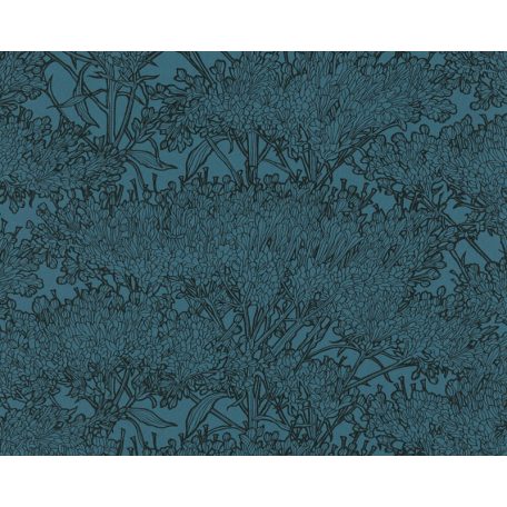 Architects Paper Absolutely Chic 36972-6  Natur organikus stilizált lombozat kék fekete csillogó hatás tapéta