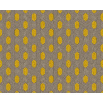   Architects Paper Absolutely Chic 36973-2  Grafikus hatszög/méhsejt mintázat barna szürkésbarna aranysárga tapéta