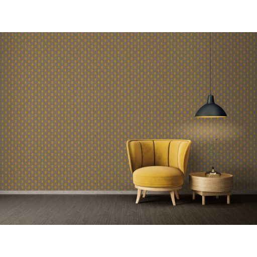 Architects Paper Absolutely Chic 36973-2  Grafikus hatszög/méhsejt mintázat barna szürkésbarna aranysárga tapéta