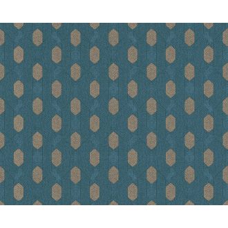   Architects Paper Absolutely Chic 36973-4  Grafikus hatszög/méhsejt mintázat sötétkék aranybarna tapéta