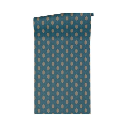 Architects Paper Absolutely Chic 36973-4  Grafikus hatszög/méhsejt mintázat sötétkék aranybarna tapéta