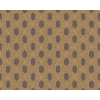   Architects Paper Absolutely Chic 36973-6  Grafikus hatszög/méhsejt mintázat arany sötétbarna tapéta