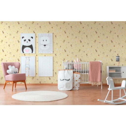 Boys and Girls 6, 36988-2  Gyerekszobai erdei állatok sárga barna szines matt/fénylő tapéta