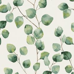 Greenery 37044-1 Natur levélmintázat karcsú ágakon akvarell levelek fehér zöld árnyalatok tapéta