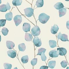   As-Creation Greenery 37044-4  Natur levélmintázat karcsú ágakon akvarell levelek krémfehér kék halvány lila tapéta