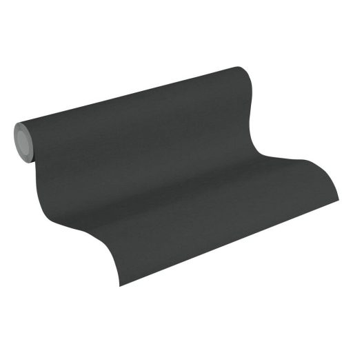 Egyszínű vászonhatású strukturminta fekete tónus tapéta