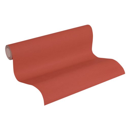 Egyszínű vászonhatású strukturminta piros/narancsos piros tónus tapéta