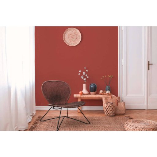 Egyszínű vászonhatású strukturminta piros/narancsos piros tónus tapéta