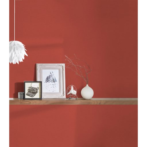 Egyszínű vászonhatású strukturminta piros/narancsos piros tónus tapéta