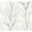 Téli természeti kép - fák ágai gallyai törtfehér szürke/sötétszürke és ezüst fémes hatás tapéta