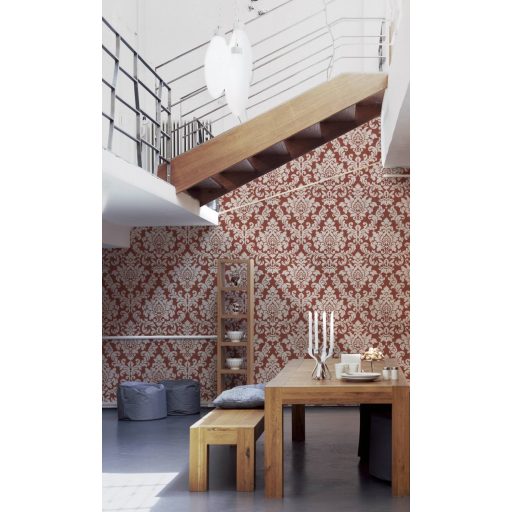 AS-Creation Trendwall 37270-5 Klasszikus barokk díszítőminta piros/bordó ezüst tapéta