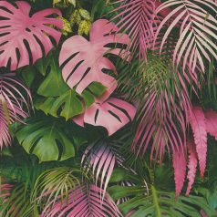   As-Creation Greenery 37280-1 Natur dzsungel trópusi levelek zöld rózsaszín tapéta