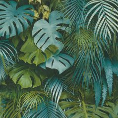   As-Creation Greenery 37280-3  Natur dzsungel trópusi levelek zöld és kék árnyalatok tapéta