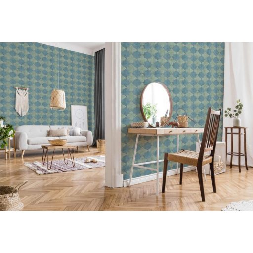 As-Creation New Walls 37421-4  FINCA HOME Natur csempeminta halvány zöld szürkésfehér szürke kék tapéta