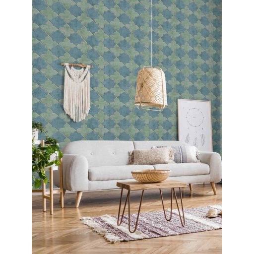 As-Creation New Walls 37421-4  FINCA HOME Natur csempeminta halvány zöld szürkésfehér szürke kék tapéta
