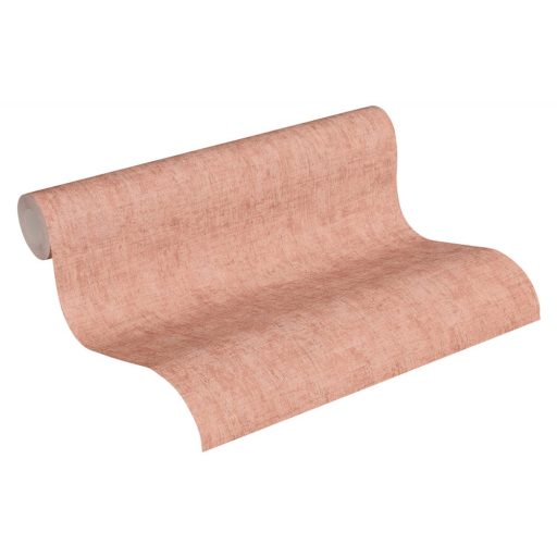 As-Creation Greenery 37334-3  Egyszínű strukturált melírozott lazacpiros tapéta