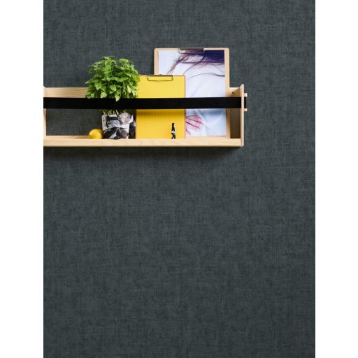 As-Creation Greenery/Black is Beautiful 37334-6 Egyszínű strukturált melírozott sötétszürke/antracit tapéta