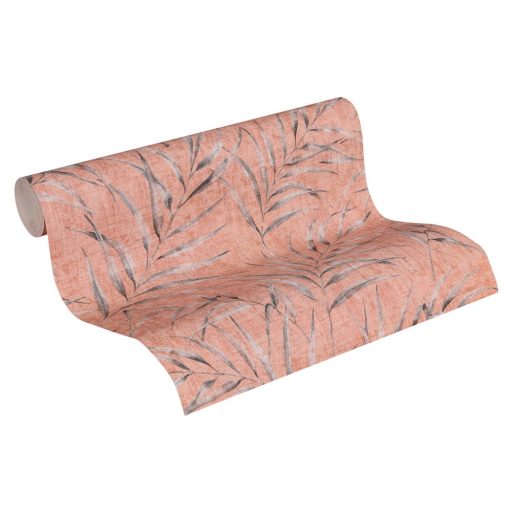 Greenery 37335-4  Natur botanikus filigrán páfránylevelek lazacpiros szürkésbarna tapéta