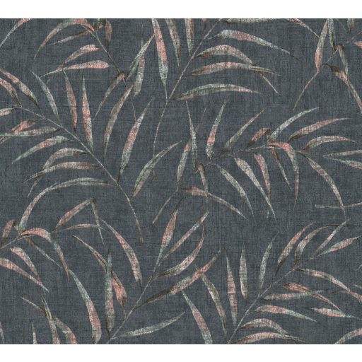 Greenery 37335-5  Natur botanikus filigrán páfránylevelek antracit zöld rózsaszín tapéta