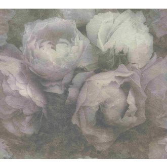   As-Creation New Walls 37392-1 ROMANTIC DREAM nagyformátumú virágzó bimbók zöld szürke orgonlila fehér tapéta