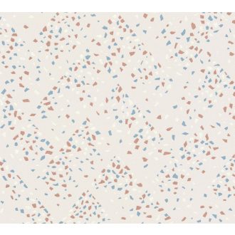   As-Creation New Walls 37394-3 50s GLAM Geometrikus rombuszminta fényes pigmentált díszek krémfehér fehér vörösréz benzinkéktapéta