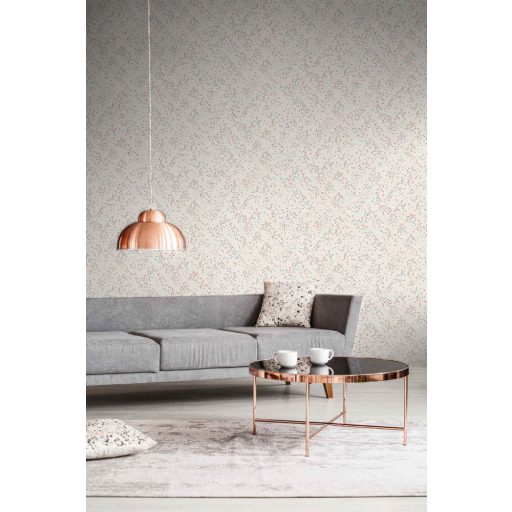 As-Creation New Walls 37394-3 50s GLAM Geometrikus rombuszminta fényes pigmentált díszek krémfehér fehér vörösréz benzinkéktapéta