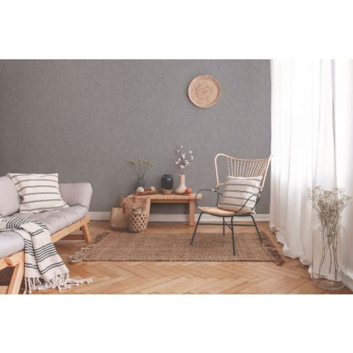 As-Creation New Walls 37395-1 Egyszínű strukturált melírozott szürke barnás szürke tapéta