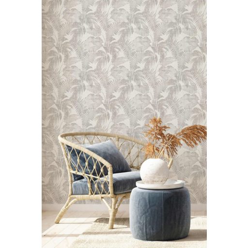 As-Creation New Walls 37396-2 COSY & RELAX Natur levelek krém szürke szürkésbarna tapéta